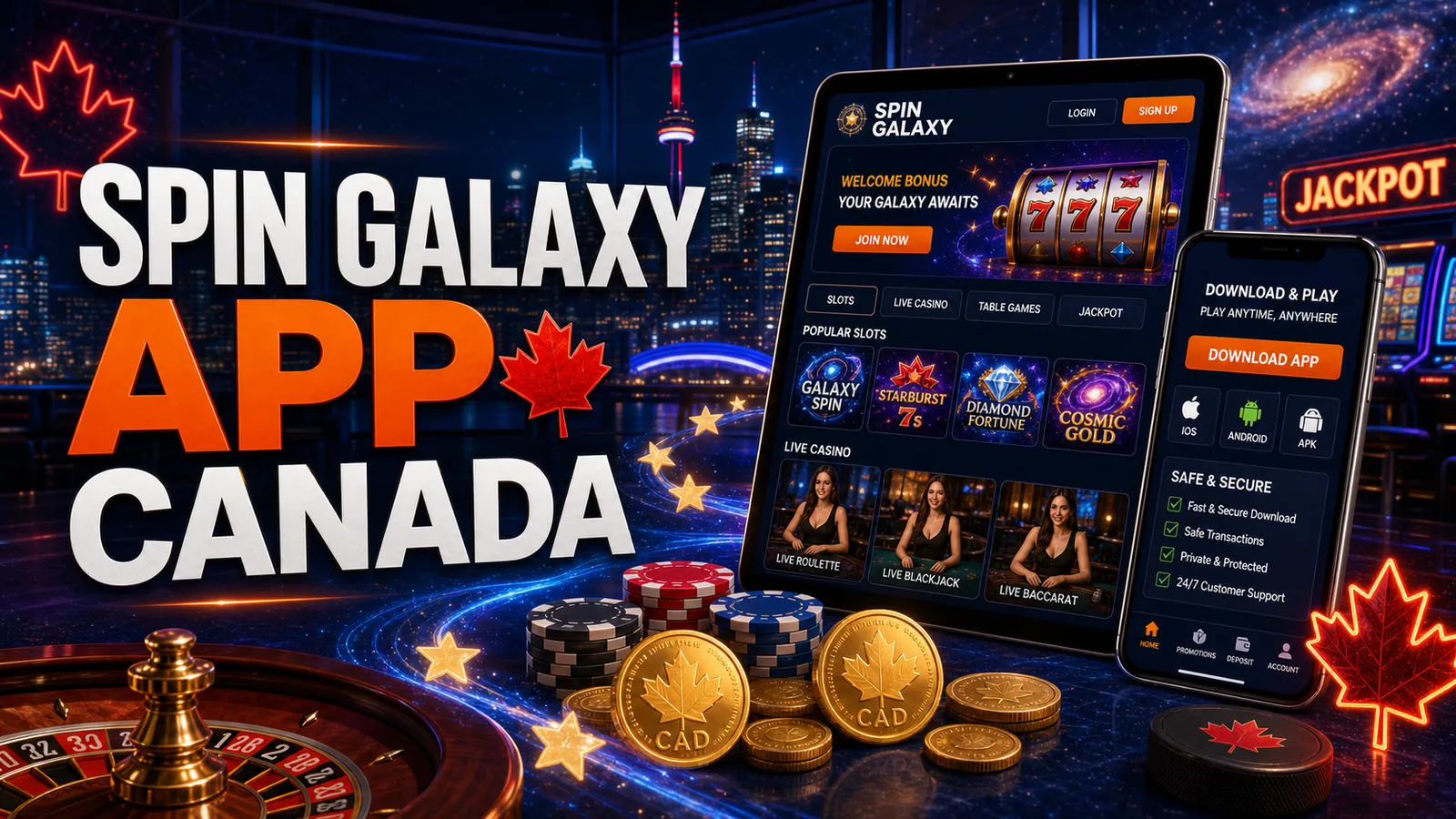 Spin Galaxy Casino App, Download and Mobile Play Canada content banner