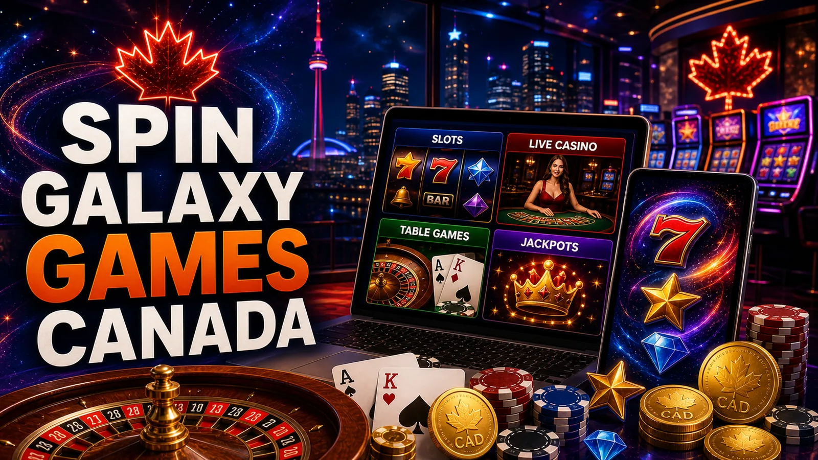 Spin Galaxy Casino Games, Slots and Best Game Picks Canada content banner