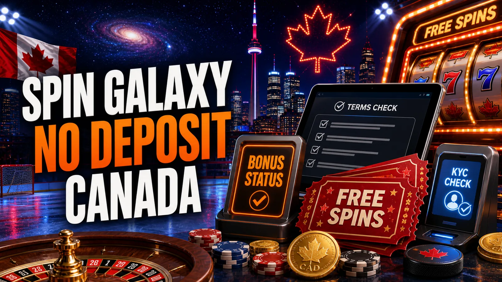 Spin Galaxy Casino No Deposit Bonus and Free Spins Canada content banner
