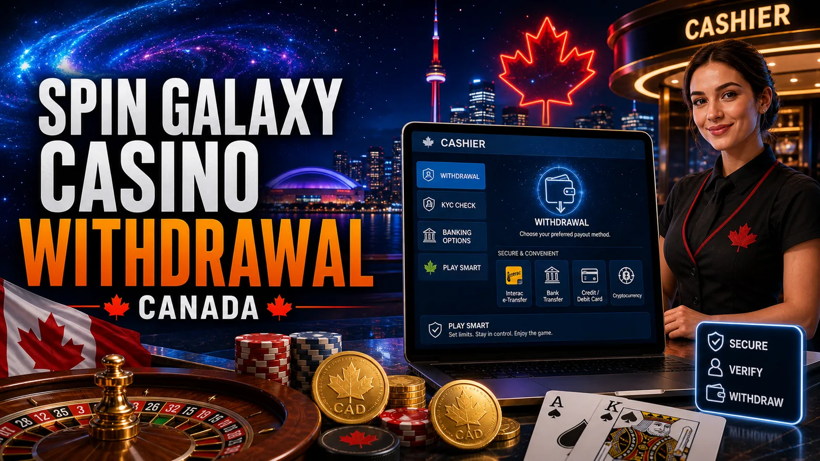 Spin Galaxy Casino Withdrawals, Payout Times and KYC Canada content banner